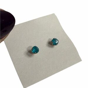Elegant March Birthstone Sea-Blue Aquamarine Stud Earrings